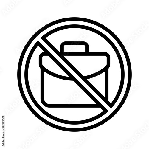 economic recession related dollar bag with restriction sign vectors in lineal style,