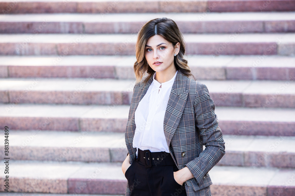 Fototapeta premium Confident business expert. European girl. Russian lady. Female business leader concept. Portrait Of Successful Business Woman