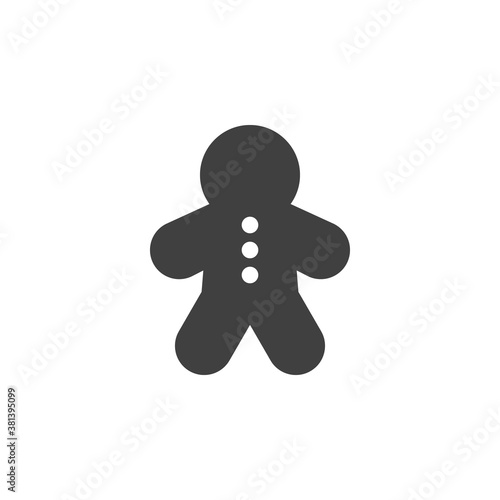 Gingerbread man vector icon. filled flat sign for mobile concept and web design. Xmas cookie gingerbread glyph icon. Symbol, logo illustration. Vector graphics