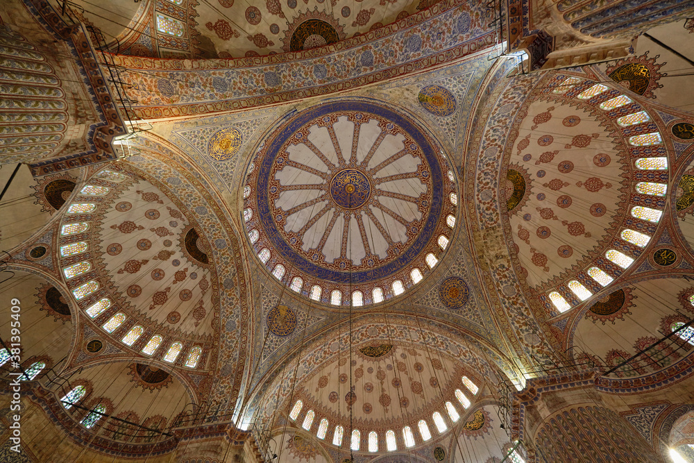 Main dome of Sultan Ahmed Mosque or Blue Mosque Istanbul, Turkey