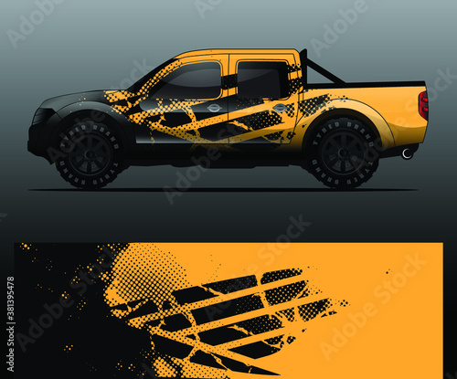 Truck decal graphic wrap vector, abstract background