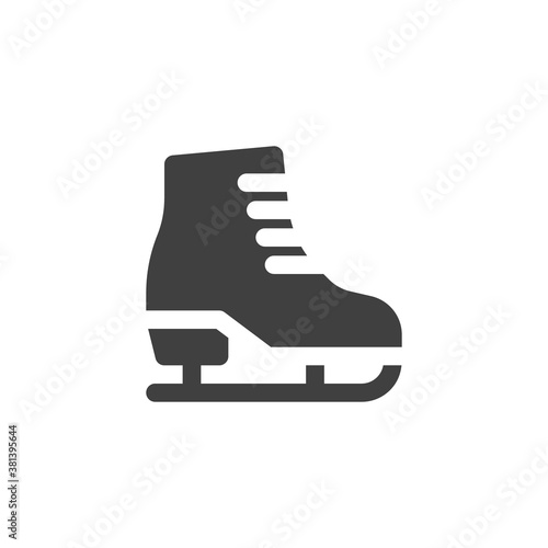 Skates boot vector icon. filled flat sign for mobile concept and web design. Winter skating glyph icon. Symbol, logo illustration. Vector graphics