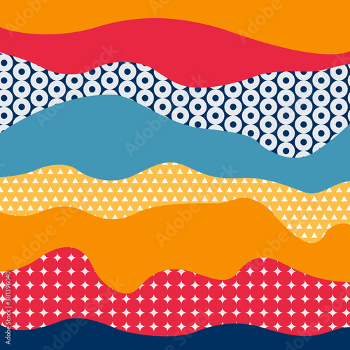 Abstract modern wavy background with patterns. Vector illustration.
