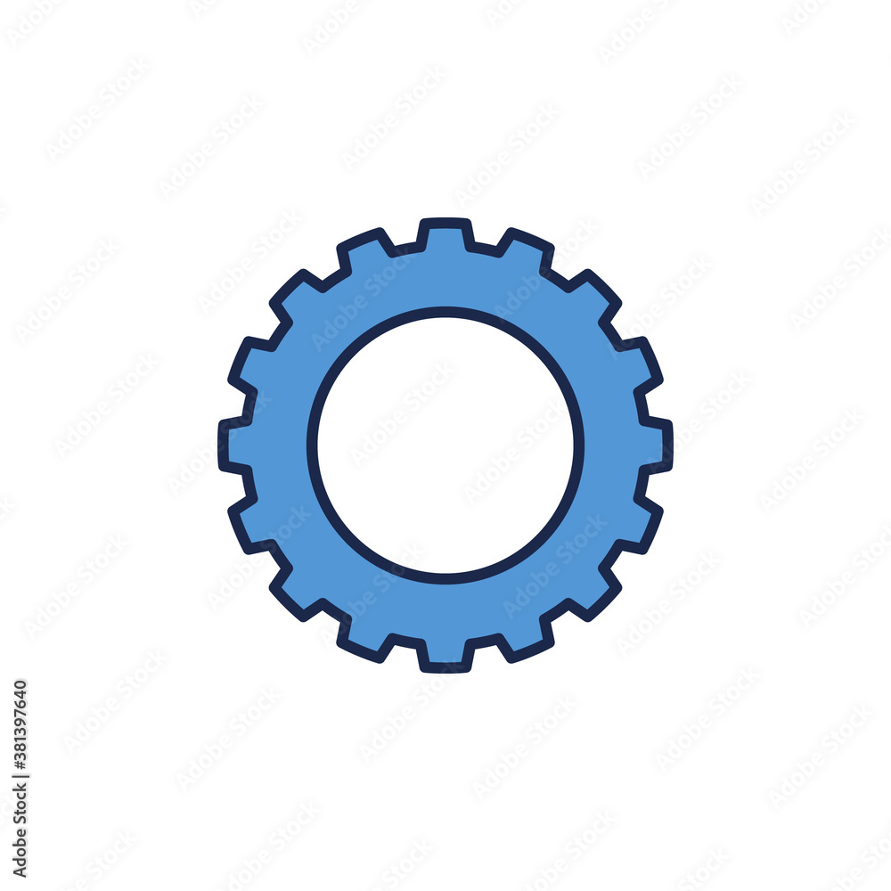 Vector Blue Gear concept icon or logo element Vector Blue Gear concept icon or logo element