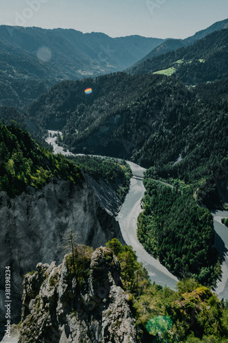 Rheinschlucht in Flims von Aussichtspunkt