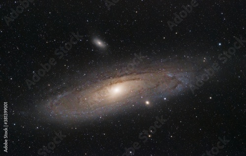 Andromeda Galaxy in High Resolution and Real Colors Astrophotography