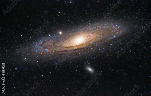 High Resolution Andromeda Galaxy Picture Through a Telescope photo