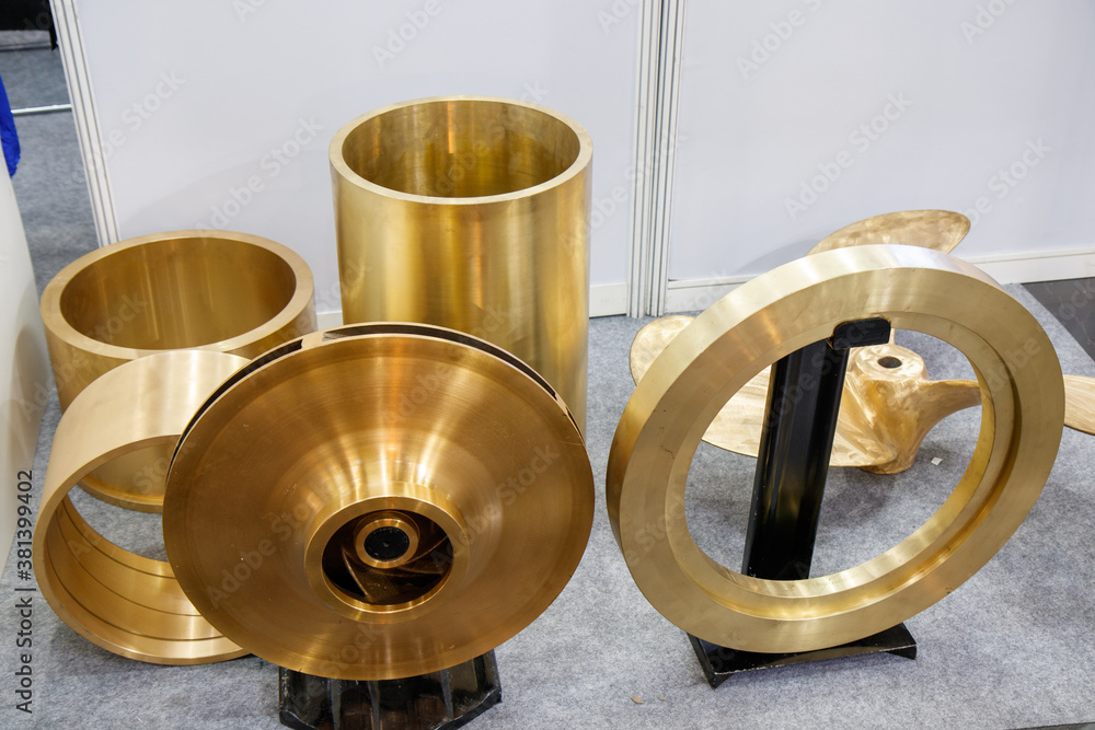 Casting parts vane pump or propeller blades gold color or brass. Casting parts vane pump or propeller blades gold color or brass.