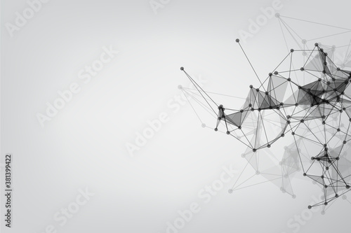 abstract low poly lines mesh white. Background Technology connecting dots and line.