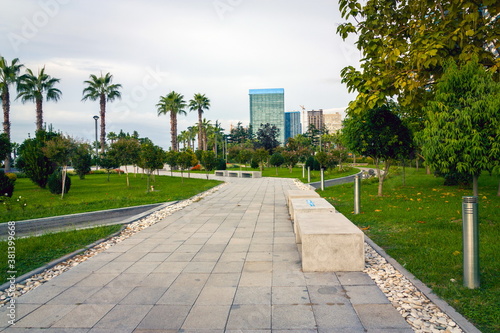 Modern park in Batumi city. Batumi . Georgia © gmstockstudio