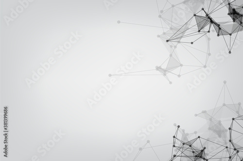 Vector banner design  Global network connection. Geometric connected. Background Technology connecting dots and line.