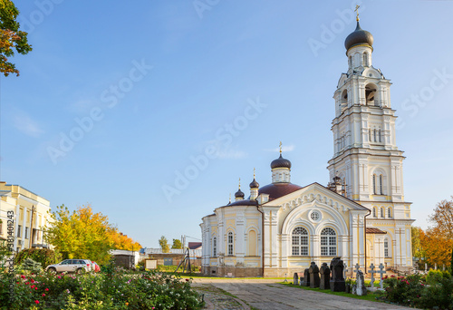 Kirzhach city, Russia, Annunciation monastery. Church in honor of All Saints. The Church in honor of All Saints of the Annunciation Cathedral was built in 1866. The Holy Annunciation diocesan Kirzhac
