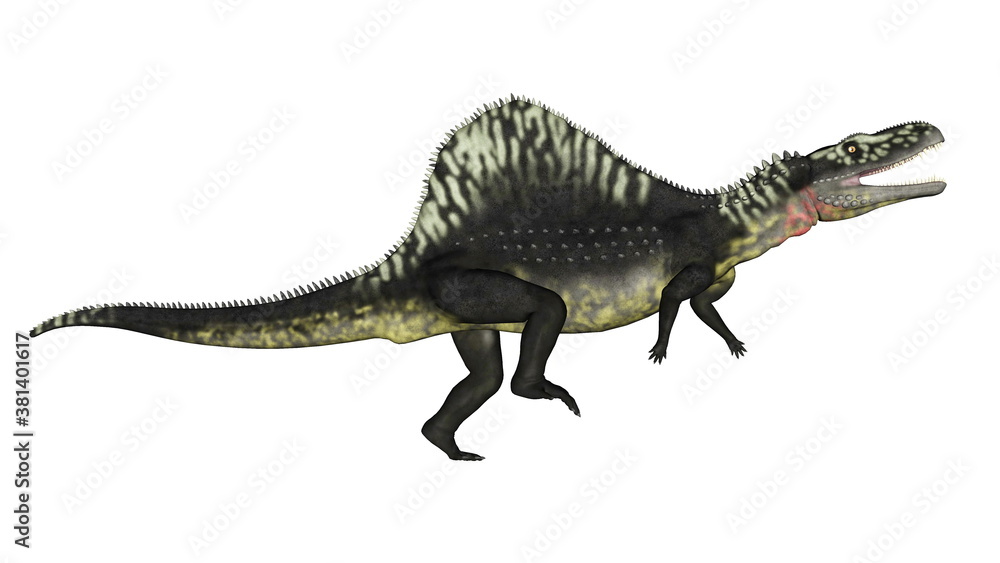 Naklejka premium Arizonasaurus dinosaur roaring isolated in white background - 3D render