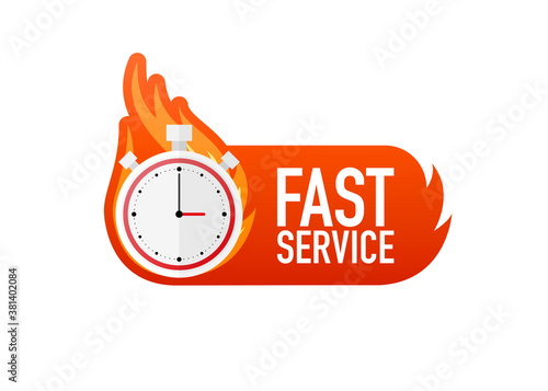 Flat icon with express fast delivery for banner design. Courier service. Food delivery service. Vector illustration.