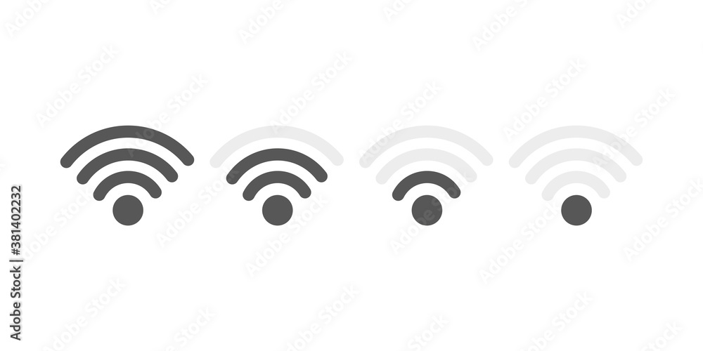 Wi fi icon on white background. Digital illustration. Digital technology. Flat vector illustration. Wi fi icon on white background. Digital illustration. Digital technology. Flat vector illustration.