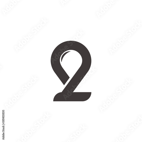 abstract letter l pin location simple geometric line loop logo vector