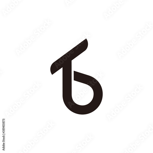 letter tb simple geometric curves design logo vector