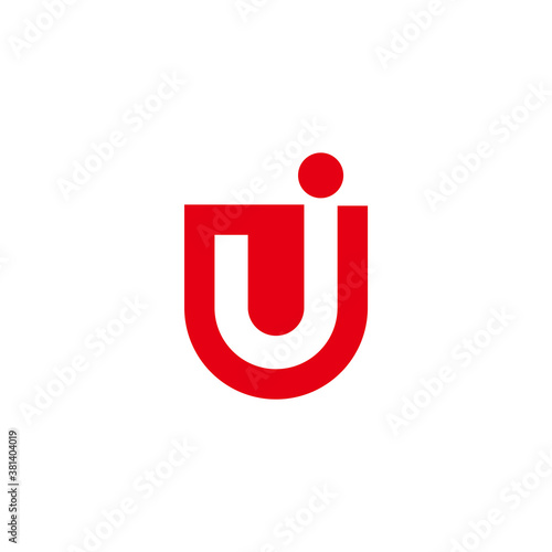 letter u j motion emblem design logo vector