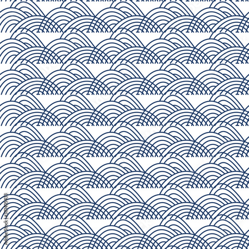 Vector seamless pattern with abstract mountain rocky shapes. Line art, minimalistic style design. 