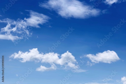 Blue sky with clouds Many beautiful white