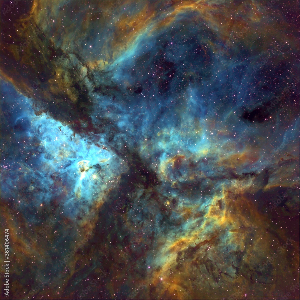 Space Picture of Nebula With Telescope Live Service High Resolution for Science use Hubble Palette