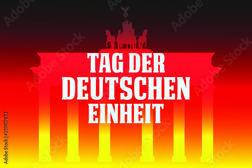 German Unity Day ( Translation: Tag der Deutschen Einheit) is annually held on October 3 to mark the anniversary of the nation's unification. Patriotic design. Poster, card, banner design. Vector.
