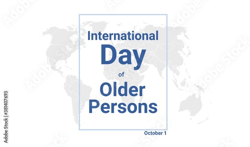 International day of Older Persons holiday card. October 1 graphic poster.