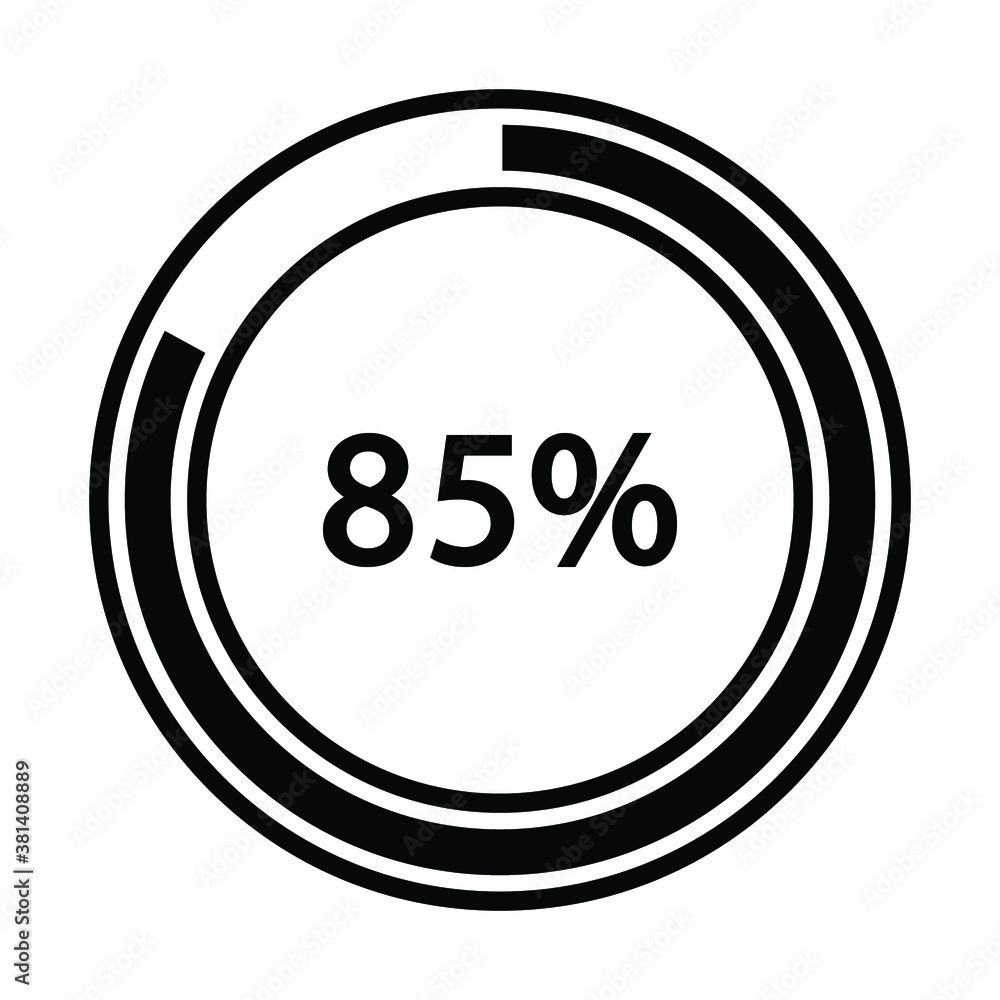 Progress bar and loading icons 85 percent Progress bar and loading icons 85 percent