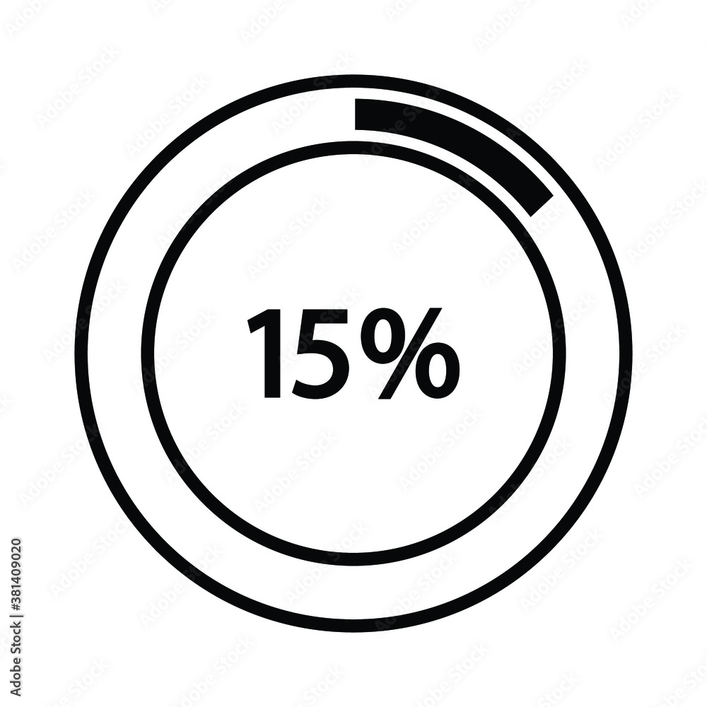 Progress bar and loading icons 15 percent Progress bar and loading icons 15 percent