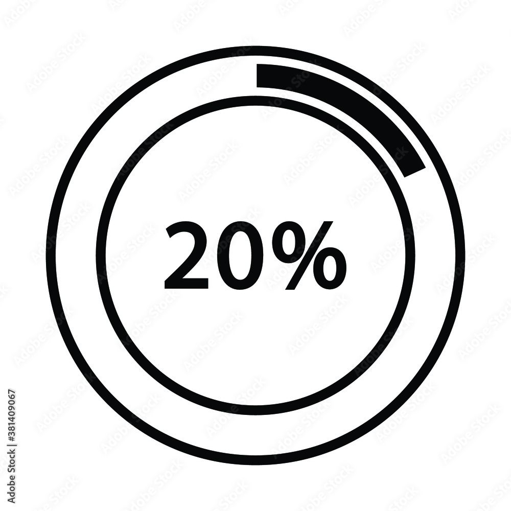 Progress bar and loading icons 20 percent Progress bar and loading icons 20 percent