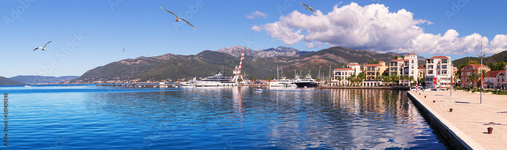 Porto Montenegro, famous marina in Tivat, beautiful panorama