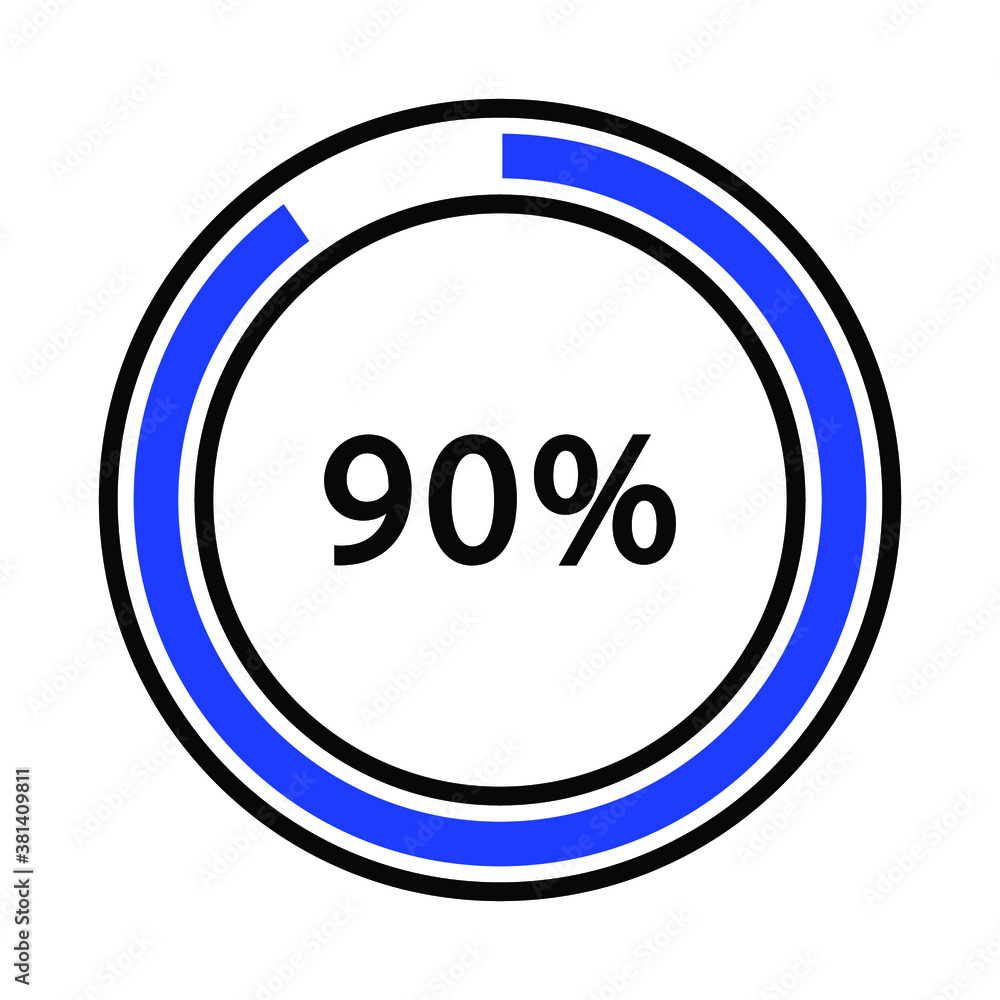 Progress bar and loading icons 90 percent Progress bar and loading icons 90 percent