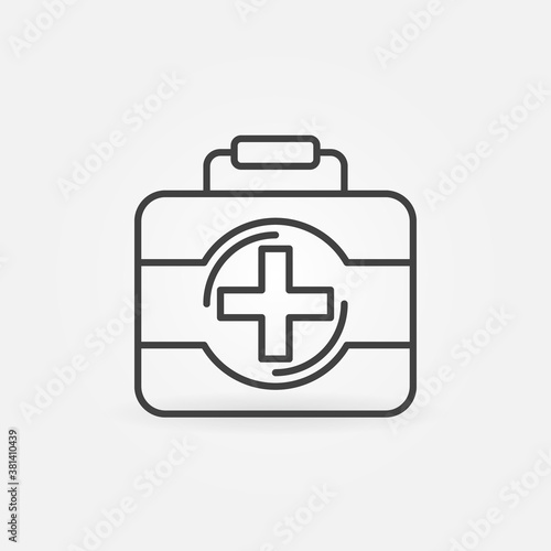 First Aid Kit outline icon. Medical Bag vector concept line symbol