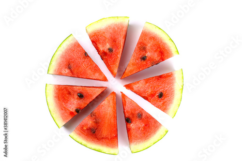 slice of ripe watermelon isolated on white background