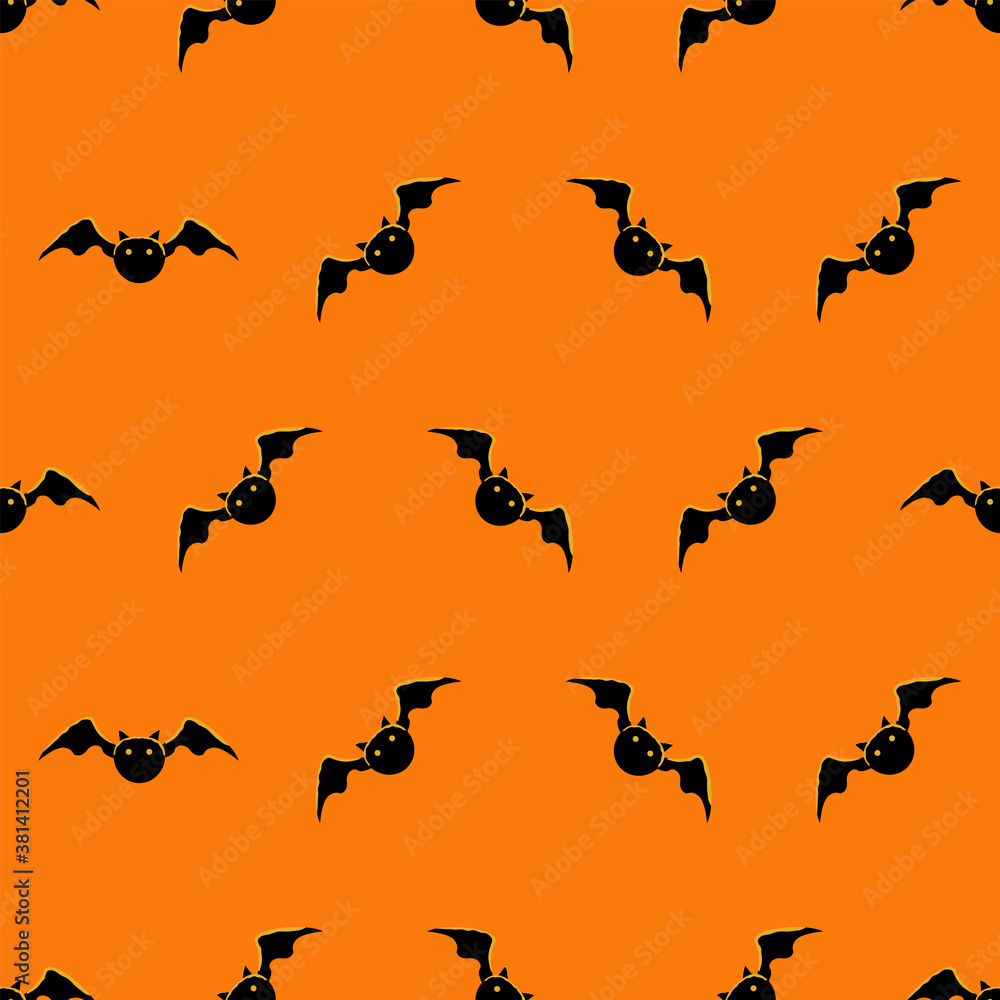 Naklejka premium Bat seamless pattern background, Halloween seamless background, vector.