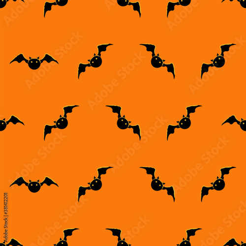 Bat seamless pattern background, Halloween seamless background, vector.