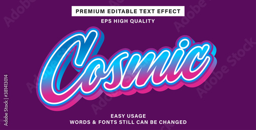 cosmic text effect style