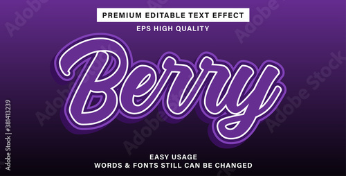 berry text effect style
