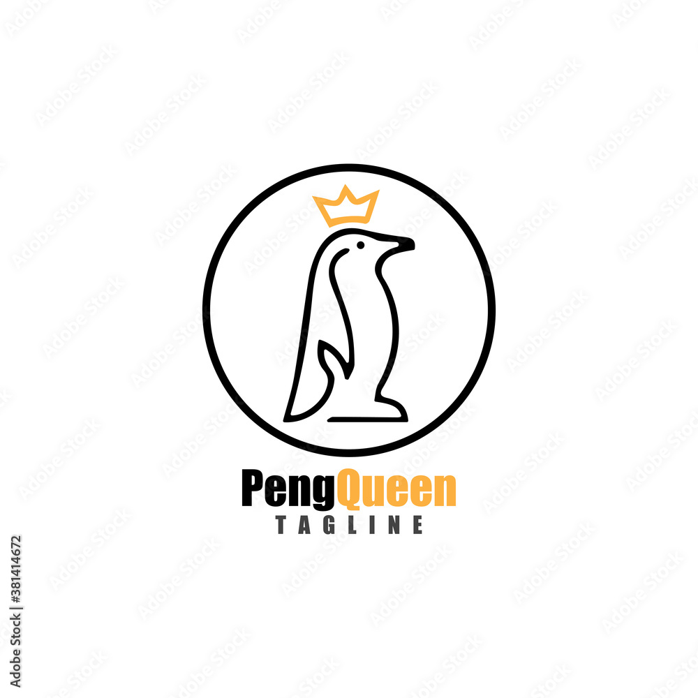 Obraz premium penguin logo template design