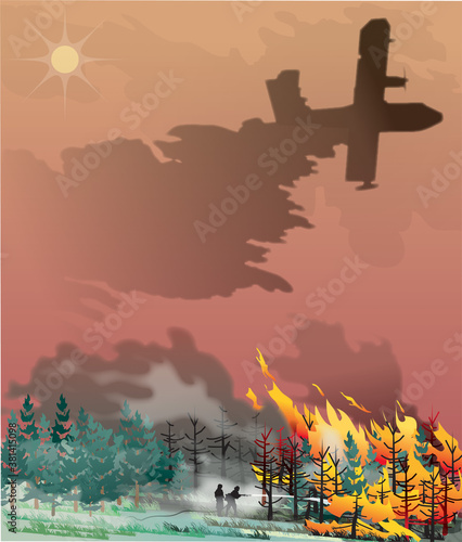 Feux de forêts - Avion bombardier d'eau