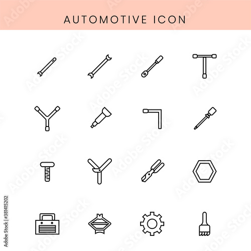 Automotive and vechile line icon set, mechanical vector illustration. Design for website, infographic, presentation, logo, banner, application etc.