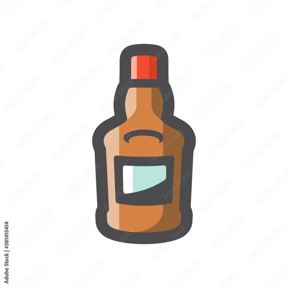 Cognac Bottle of Alcohol Vector icon Cartoon illustration Cognac Bottle of Alcohol Vector icon Cartoon illustration
