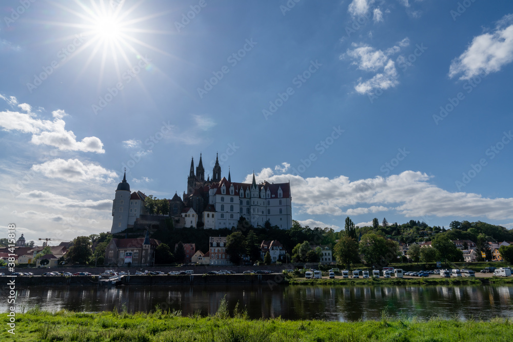 castle and cathedral in the German city of Meissen on the Elbe River