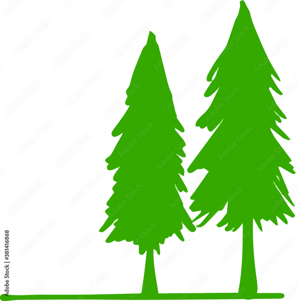 Obraz premium Flat of landscape green natural forest trees background 