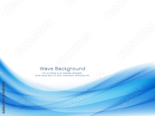 Beautiful blue wave modern decorative background