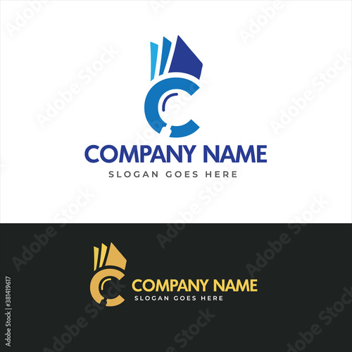 Letter C credit finder/Research logo design template vector eps