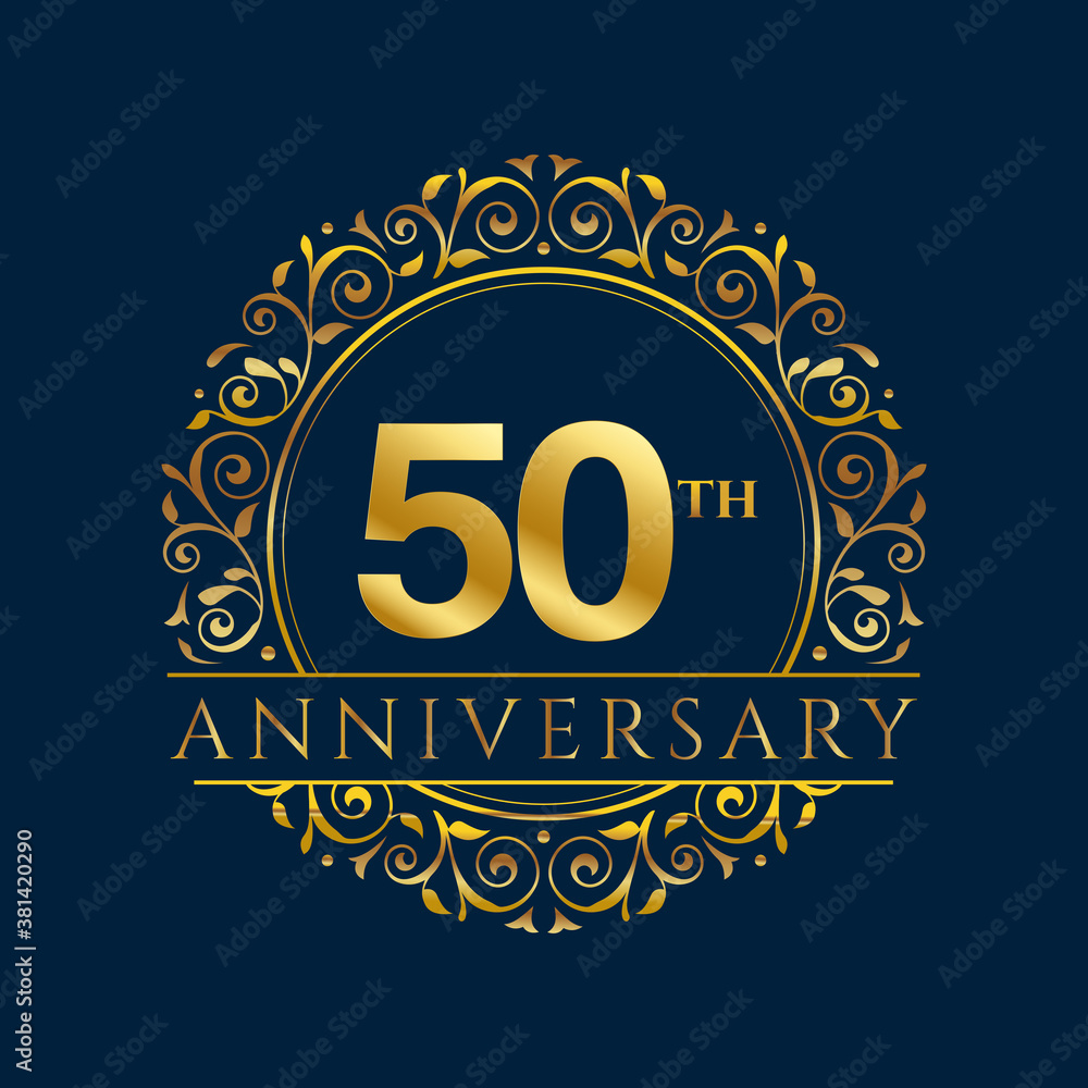 50 years anniversary invitation card template isolated vector illustration. Ten years Black greeting card template 50 years anniversary invitation card template isolated vector illustration. Ten years Black greeting card template
