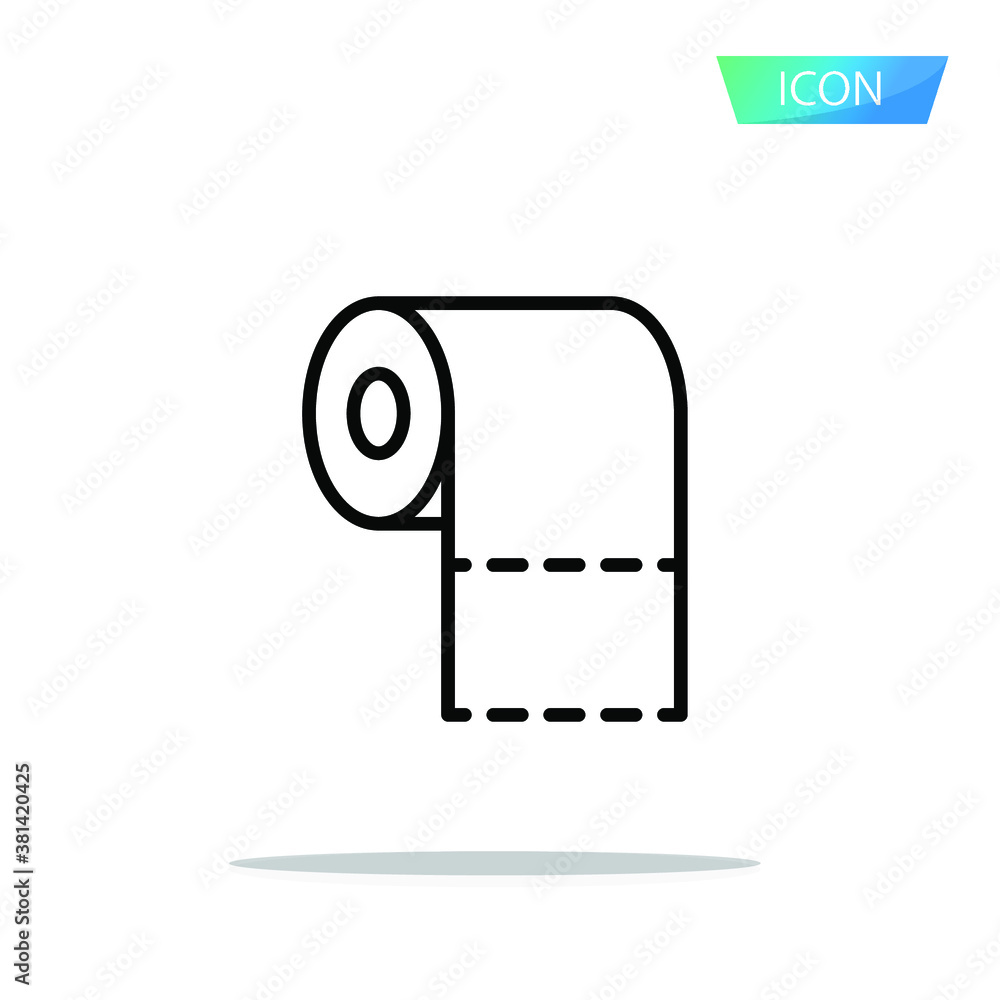 Toilet paper icon vector isolated on white background. Toilet paper icon vector isolated on white background.