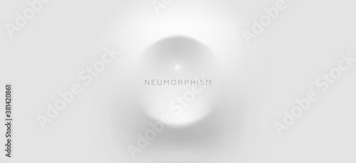 Trendy Neumorphism style liquid plastic interface background. Soft, clear and simple futuristic Neo Morphism shape elements design. Eps10 vector illustration. photo