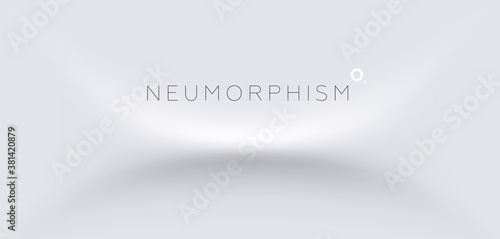 Trendy Neumorphism style liquid plastic interface background. Soft, clear and simple futuristic Neo Morphism shape elements design. Eps10 vector illustration.